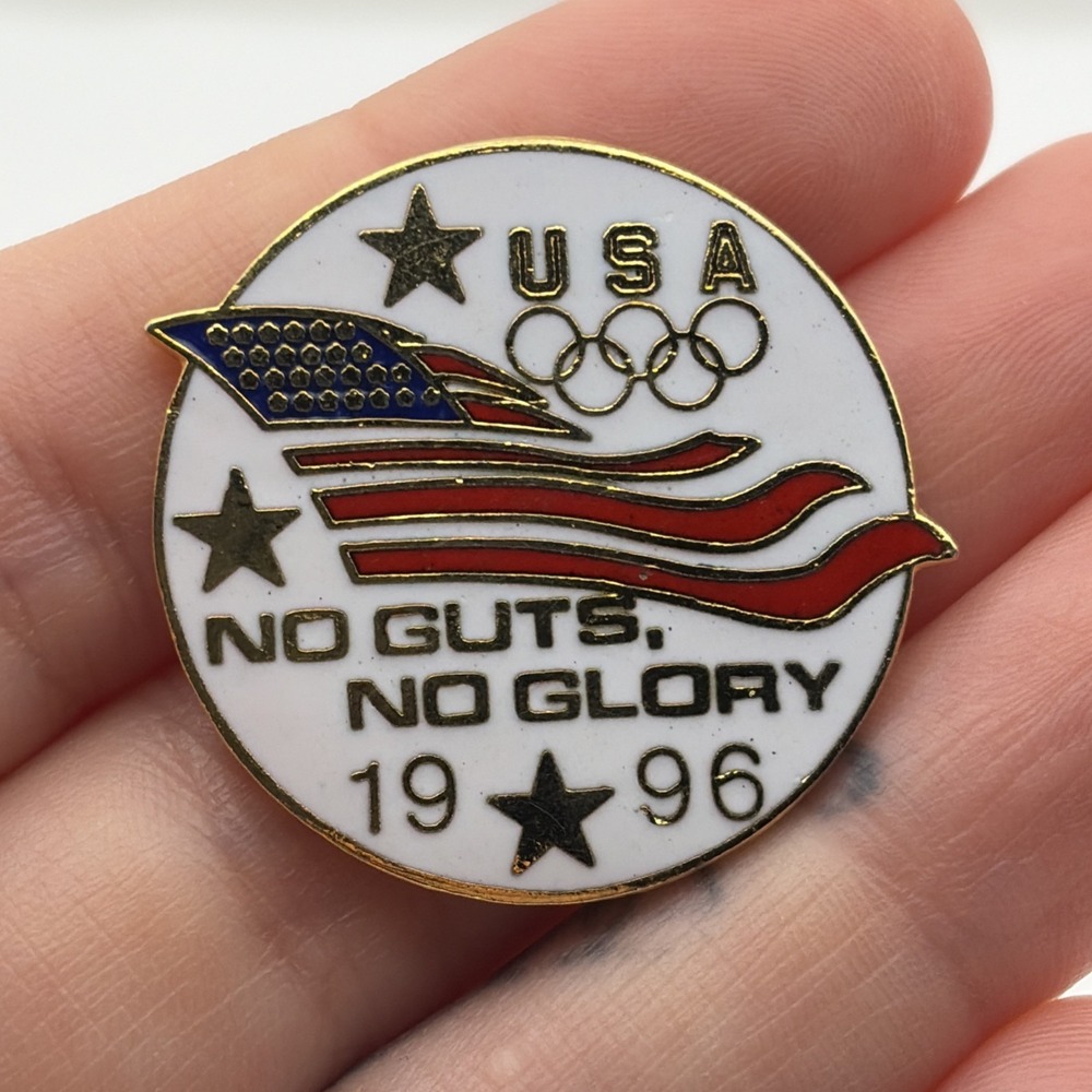 Vintage 1996 Atlanta Olympics Team USA No Guts No Glory Lapel Hat Pin